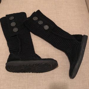 Black Knit Uggs Classic Cardy Boot Size 7